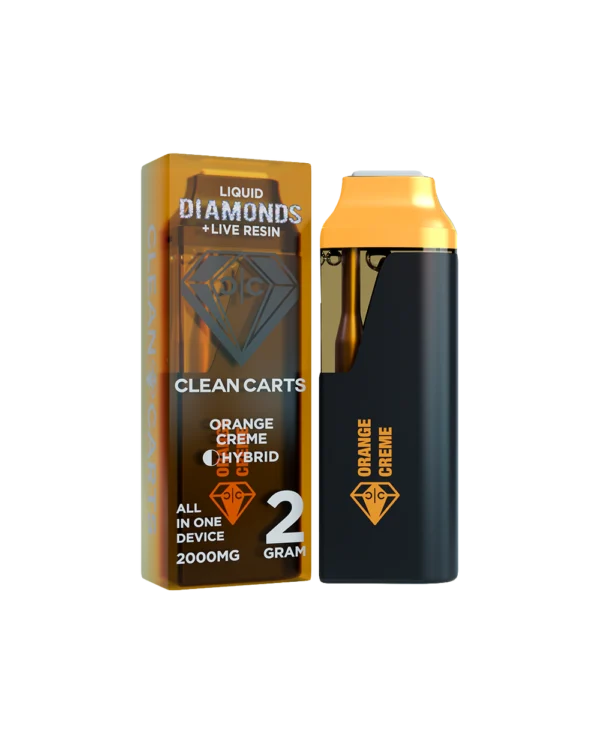 Orange Creme Clean Carts creme vape cartridge packaging design