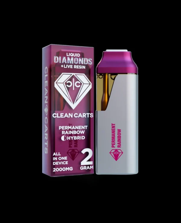 PERMENENT RAINBOW Vape cartridge with colorful packaging